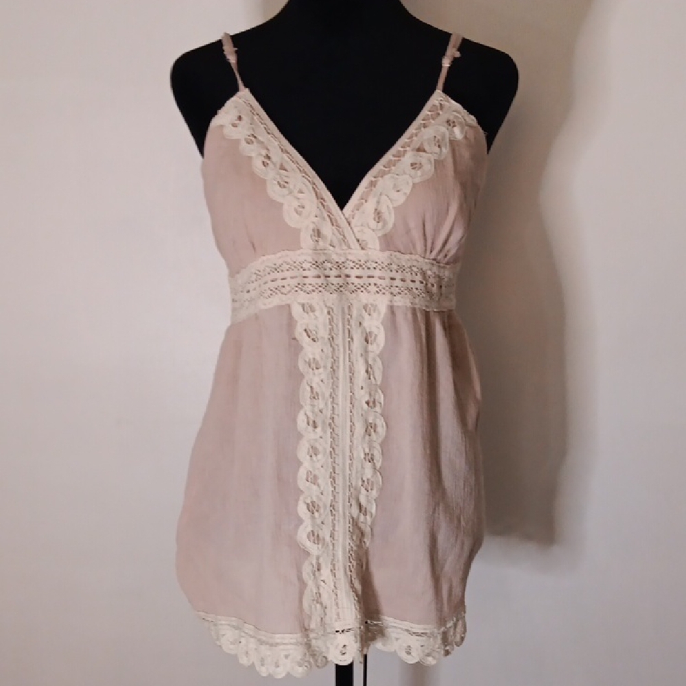 Lace Trim Pink Cami Top
